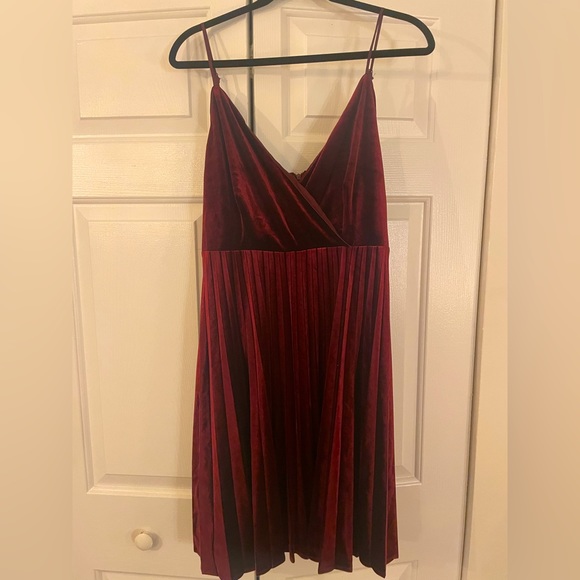 Lucy Paris Dresses & Skirts - Worn once Lucy Paris red velvet deep v swing cocktail dress